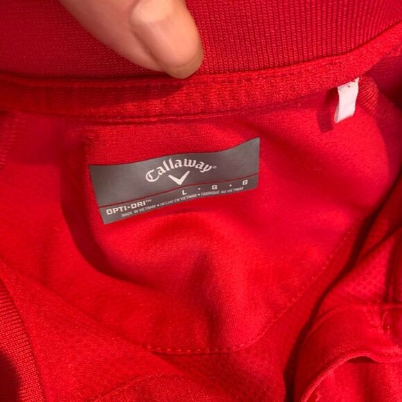 Calloway womens' classic golf/pickle ball/tennis pull on polo shirt, sz L red - Picture 3 of 15